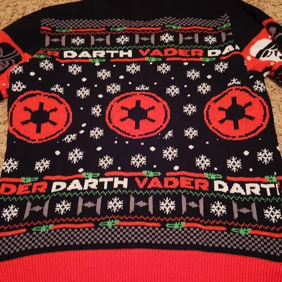 Star Wars Darth Vader Men's Winter Christmas Sweater - Black and Red - Picture 6 of 6